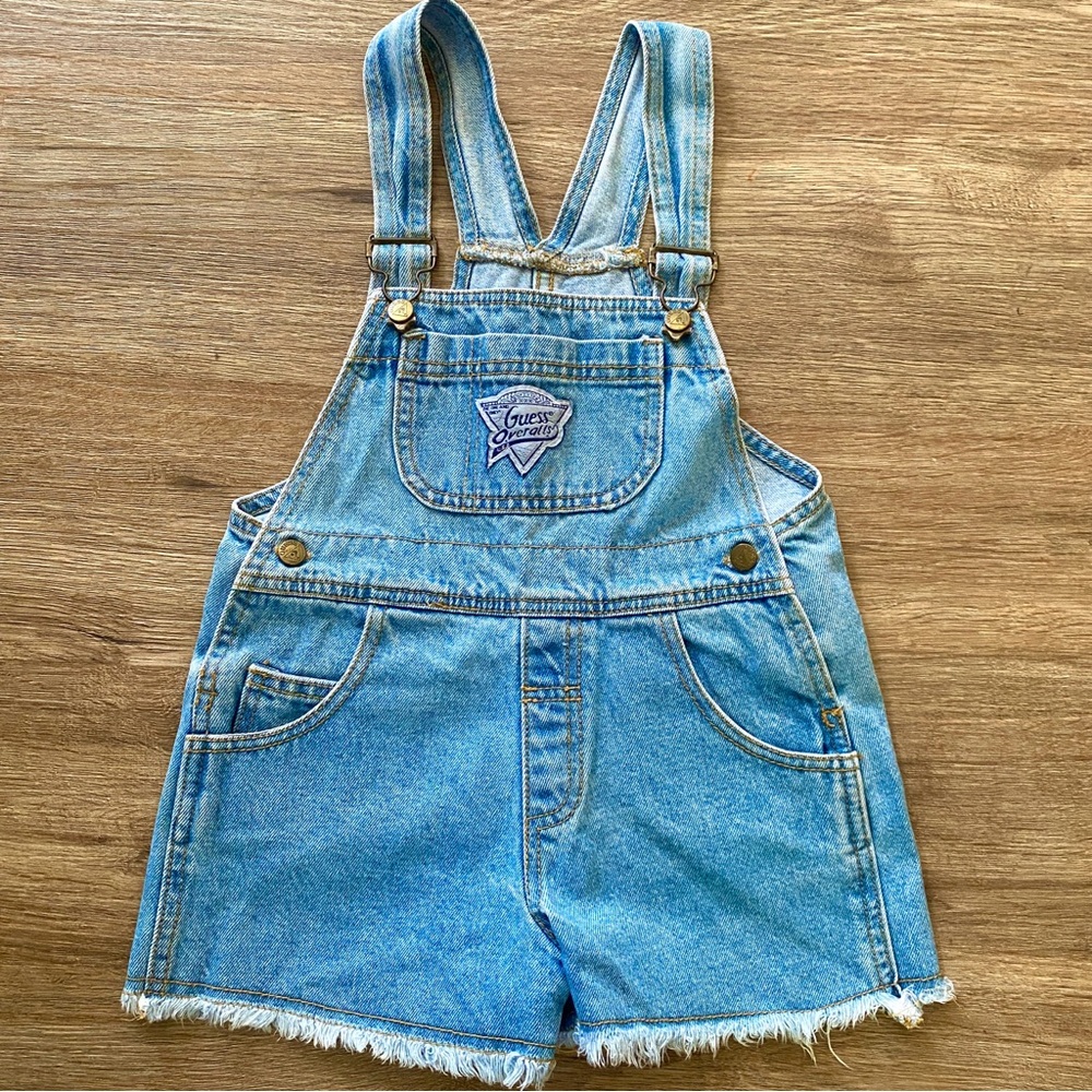 Vintage Guess Jeans Overalls Shorts 3 Years Rare 1980s Made in USA 100% Cotton